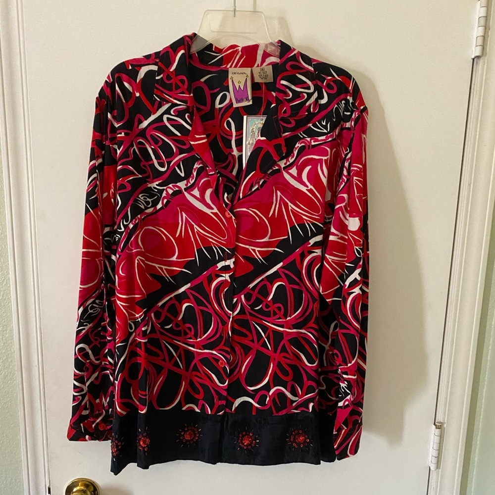 Anthony Original NWTLong Sleeve Blouse . V Neck. - Picture 1 of 4
